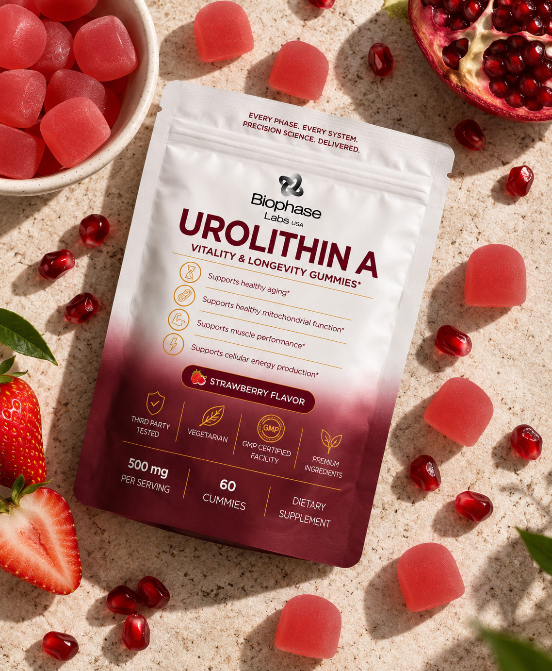 Biophase Labs Urolithin A Gummies package